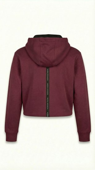 Nora Mikken KAMILLA Cropped Hoodie Burgundy - ODZIEŻ DAMSKA XS-XXL - 