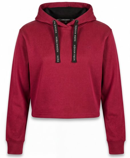 Nora Mikken KAMILLA Cropped Hoodie Burgundy - ODZIEŻ DAMSKA XS-XXL - 