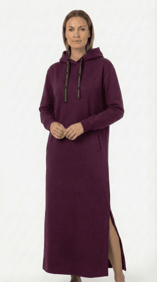 Nora Mikken MARTINA Maxi Hoodie Dress Mauve Wine - ODZIEŻ DAMSKA XS-XXL - 
