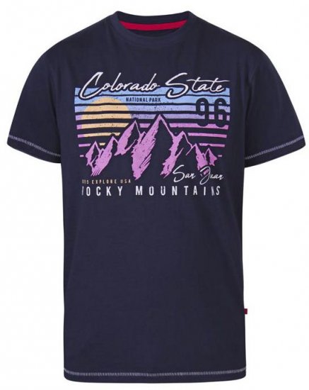 D555 Orkney Rocky Mountains Crew Neck T-Shirt Navy - Koszulki - T-shirty meskie Duże Rozmiary - 2XL-14XL