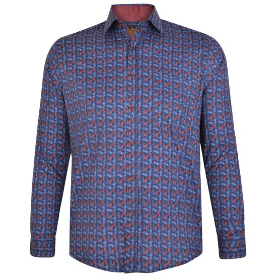 Kam Jeans P005 LS Digital Leaf Print Shirt - Koszule - Koszule 2XL-10XL
