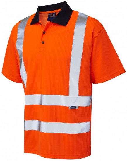 Leo Croyde Comfort Polo Shirt Hi-Vis Orange - Odzież robocza - Odzież robocza 3XL-6XL