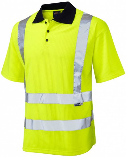 Leo Croyde Comfort Polo Shirt Hi-Vis Yellow - Odzież robocza - Odzież robocza 3XL-6XL