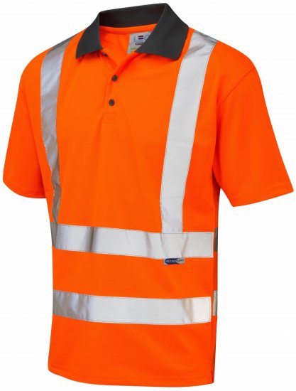 Leo Rockham Coolviz Polo Shirt Hi-Vis Orange - Odzież robocza - Odzież robocza 3XL-6XL