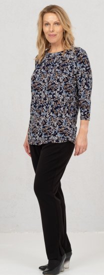 Scandinavian Caramel Tiny Flower Petals Blouse Light Blue - Koszulki z nadrukiem dla kobiet - 