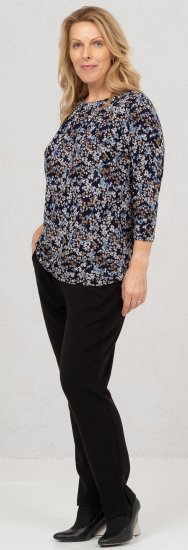 Scandinavian Caramel Tiny Flower Petals Blouse Light Blue - Koszulki z nadrukiem dla kobiet - 