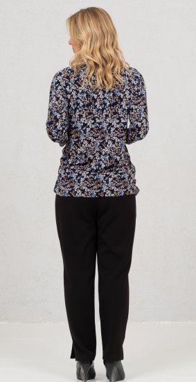 Scandinavian Caramel Tiny Flower Petals Blouse Light Blue - Koszulki z nadrukiem dla kobiet - 