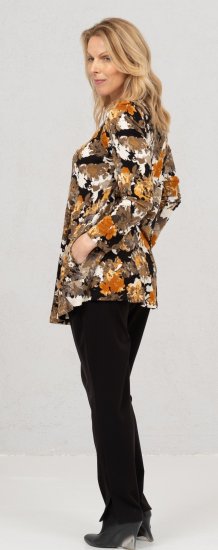 Scandinavian Caramel Flower Petals Tunic Orange and Brown - Koszulki z nadrukiem dla kobiet - 