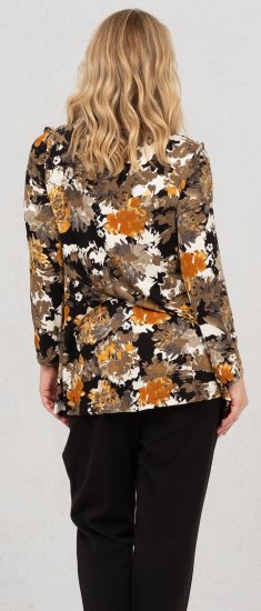 Scandinavian Caramel Flower Petals Tunic Orange and Brown - Koszulki z nadrukiem dla kobiet - 