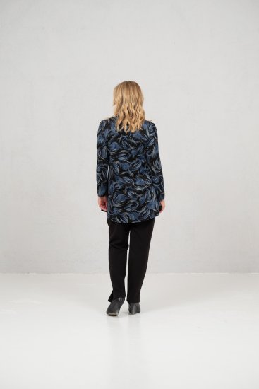 Scandinavian Caramel Swirls Tunic Blue - Koszulki z nadrukiem dla kobiet - 