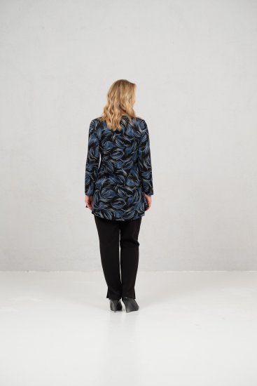 Scandinavian Caramel Swirls Tunic Blue - Koszulki z nadrukiem dla kobiet - 