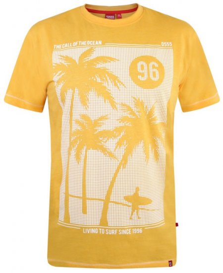 D555 Kansas T-shirt Yellow - Koszulki - T-shirty meskie Duże Rozmiary - 2XL-14XL