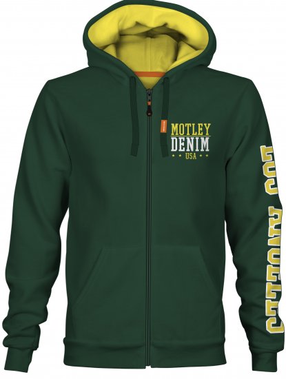 Motley Denim Pisa Hoodie Racing Green - Bluzy & bluzy z kapturem - Bluzy & Bluzy z kapturem 2XL-12XL