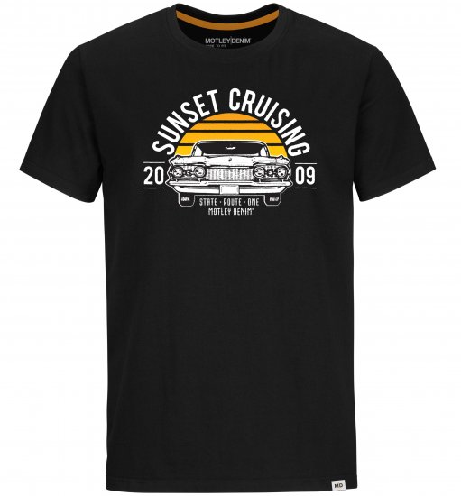 Motley Denim Plymouth T-shirt Black - Koszulki - T-shirty meskie Duże Rozmiary - 2XL-14XL