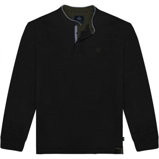 Double Outfitters PS-3099 Polo Shirt Mao Collar Black - Koszulki polo - Koszulki Polo 2XL-8XL