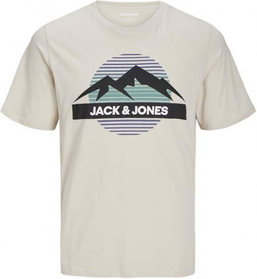 Jack & Jones PEAK T-Shirt Gray - Koszulki - T-shirty meskie Duże Rozmiary - 2XL-14XL