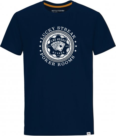 Motley Denim QUEENS T-shirt Navy - Koszulki - T-shirty meskie Duże Rozmiary - 2XL-14XL