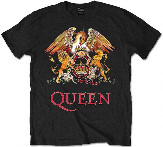 Queen Classic Crest T-shirt Black - Koszulki - T-shirty meskie Duże Rozmiary - 2XL-14XL
