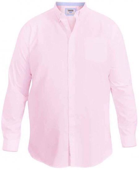 D555 Richard Long Sleeve Oxford Shirt Pink - Koszule - Koszule 2XL-10XL