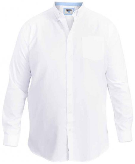 D555 Richard Long Sleeve Oxford Shirt White - Koszule - Koszule 2XL-10XL