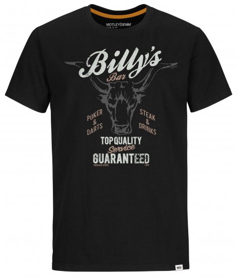 Motley Denim Ripon T-Shirt Black - Koszulki - T-shirty meskie Duże Rozmiary - 2XL-14XL
