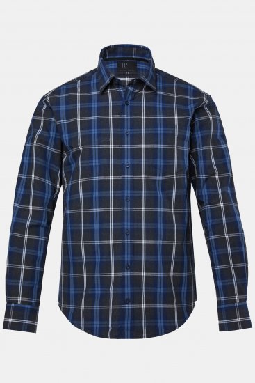 JP1880 Checked Shirt Long Sleeve Kent Collar Anthracite - Koszule - Koszule 2XL-10XL