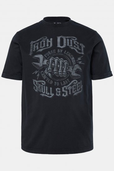 JP1880 T-Shirt Short Sleeve Chest Print Black - Koszulki - T-shirty meskie Duże Rozmiary - 2XL-14XL