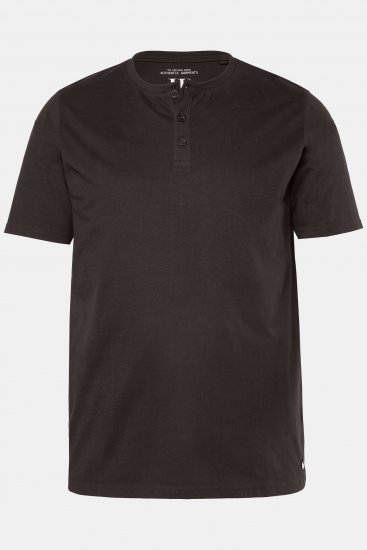 JP1880 Henley Basic T-Shirt with Buttons Brown - Koszulki - T-shirty meskie Duże Rozmiary - 2XL-14XL