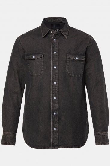 JP1880 Denim Shirt Flexnamic Dark Brown - Koszule - Koszule 2XL-10XL