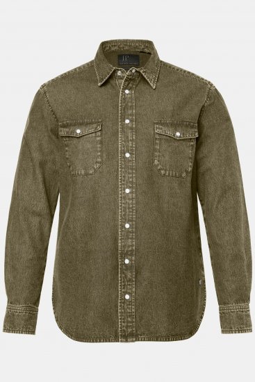 JP1880 Denim Shirt Long Sleeve Olive Green - Koszule - Koszule 2XL-10XL