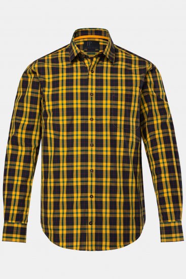 JP1880 Checked Shirt Long Sleeve Kent Collar Curry - Koszule - Koszule 2XL-10XL