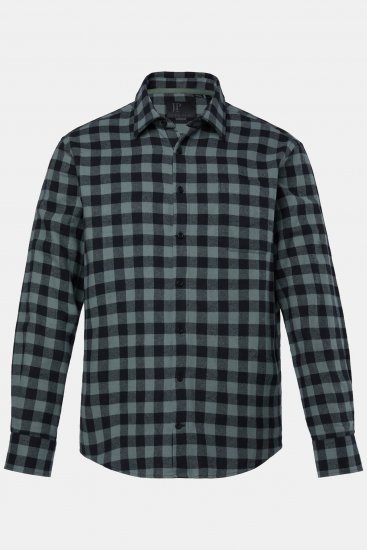 JP1880 Checked Flannel Shirt Long Sleeve Eucalyptus Green - Koszule - Koszule 2XL-10XL