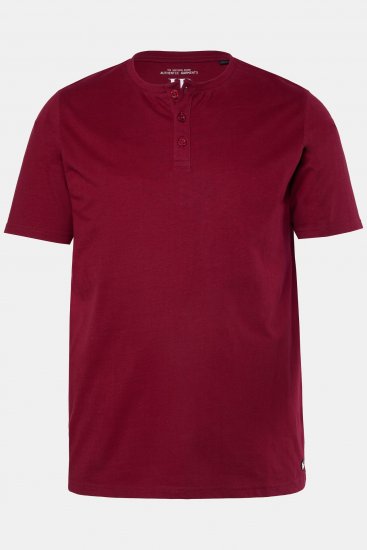 JP1880 Henley Basic T-shirt with Buttons Red - Koszulki - T-shirty meskie Duże Rozmiary - 2XL-14XL
