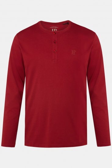 JP1880 Henley T-shirt Long Sleeve Red - Koszulki - T-shirty meskie Duże Rozmiary - 2XL-14XL