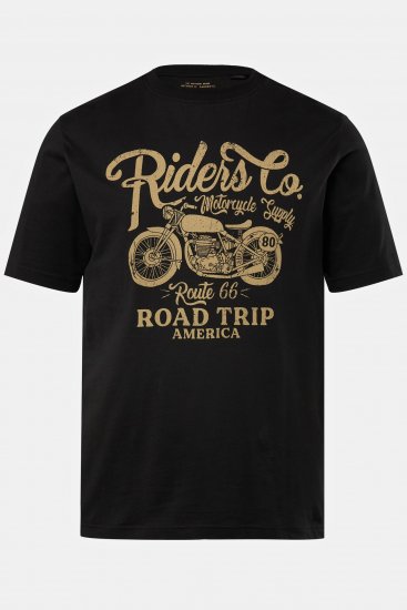 JP1880 T-Shirt Motorcycle Print Black - Koszulki - T-shirty meskie Duże Rozmiary - 2XL-14XL