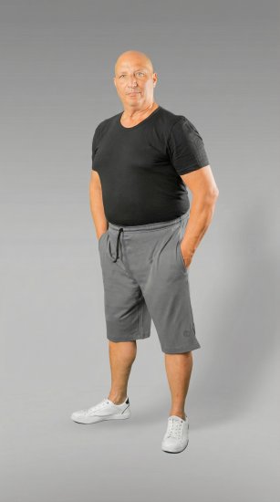 20 Nodi Scirocco Short Leg Sports Pants in Combed Cotton Jersey Grey - Dresy & spodenki dresowe - Dresy & Spodnie Dresowe 2XL-12XL