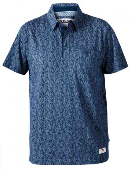 D555 Sefton Print Floral Polo Navy - Koszulki polo - Koszulki Polo 2XL-8XL