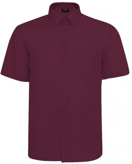 Espionage SH149 bordowa koszula z krótkim rękawem - Koszule - Koszule 2XL-10XL