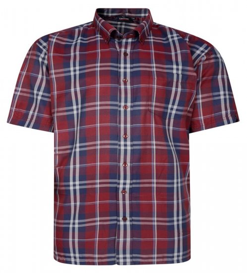 Espionage SH447 Koszula w kratę burgundy - Koszule - Koszule 2XL-10XL