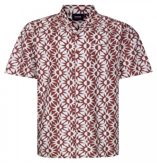 Espionage SH466 Abstract Sun Koszula z nadrukiem ecru/czerwony - Koszule - Koszule 2XL-10XL