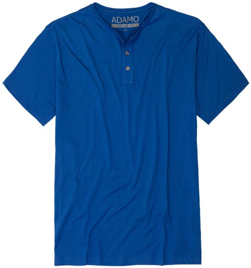 Adamo Silas Regular fit Serafino T-shirt Royal Blue - Koszulki - T-shirty meskie Duże Rozmiary - 2XL-14XL
