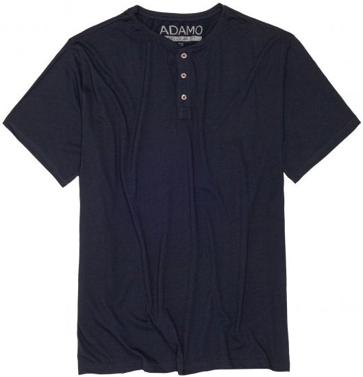 Adamo Silas Regular fit Serafino T-shirt Navy - Koszulki - T-shirty meskie Duże Rozmiary - 2XL-14XL