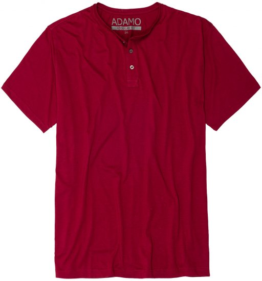 Adamo Silas Regular fit Serafino T-shirt Burgundy - Koszulki - T-shirty meskie Duże Rozmiary - 2XL-14XL