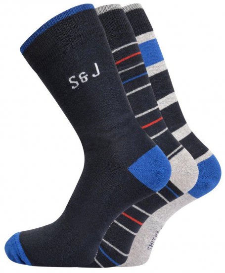 Smith & Jones Sires 3-pack Socks (46-49) - Bielizna & stroje kąpielowe - Bielizna & Stroje kąpielowe 2XL-8XL