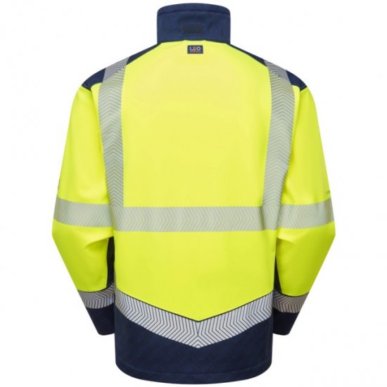 Leo Bowden Ecoviz Softshell Jacket Hi-Vis Yellow/Navy Print - Odzież robocza - Odzież robocza 3XL-6XL