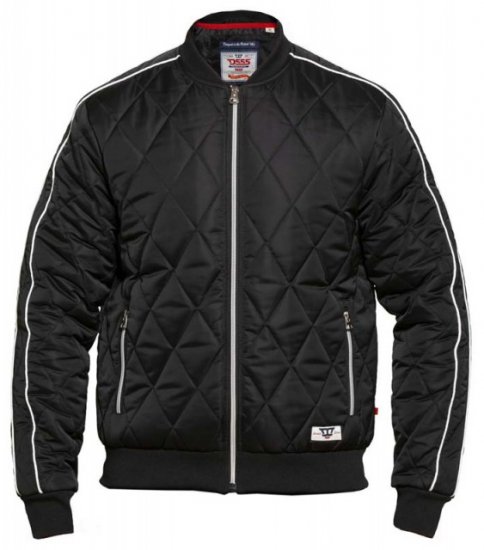 D555 Skipton Quilted Bomber Jacket Black - Kurtki Męskie Duże Rozmiary - Kurtki Duże rozmiary 2XL-8XL