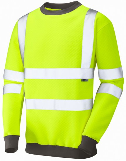 Leo Winkleigh Crew Neck Sweatshirt Hi-Vis Yellow - Odzież robocza - Odzież robocza 3XL-6XL