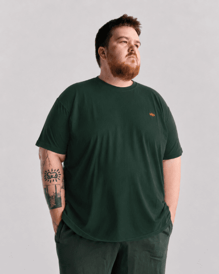 Motley Denim Stockholm T-shirt Racing Green - Koszulki - T-shirty meskie Duże Rozmiary - 2XL-14XL