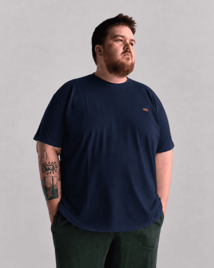 Motley Denim Stockholm T-shirt Navy - Koszulki - T-shirty meskie Duże Rozmiary - 2XL-14XL