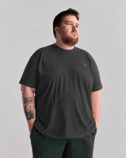 Motley Denim Stockholm T-shirt Charcoal - Koszulki - T-shirty meskie Duże Rozmiary - 2XL-14XL